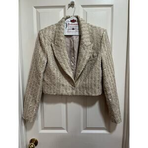 Line and Dot Sequined Blazer Jacket